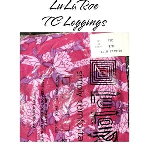 New LuLaroe pink floral butter soft leggings, Tall & Curvy